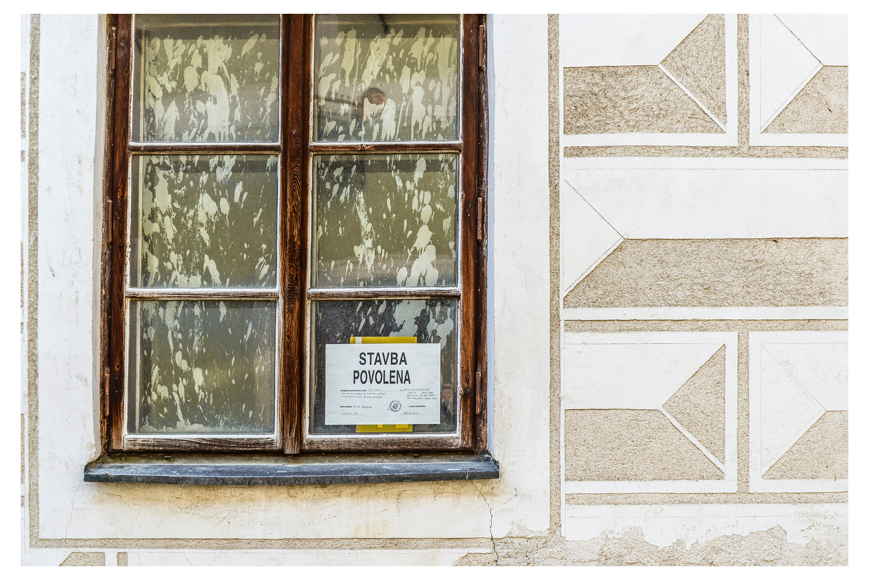 Window Sign - Czech Republic 
 Keywords: Ewan Mathers, Fine Art, Fine Art Images, Fine Art Photographer, Fine Art Photography, https://ewanmathers.com, Photographer, Photography, Prints, Scotland, Europe, Still Image